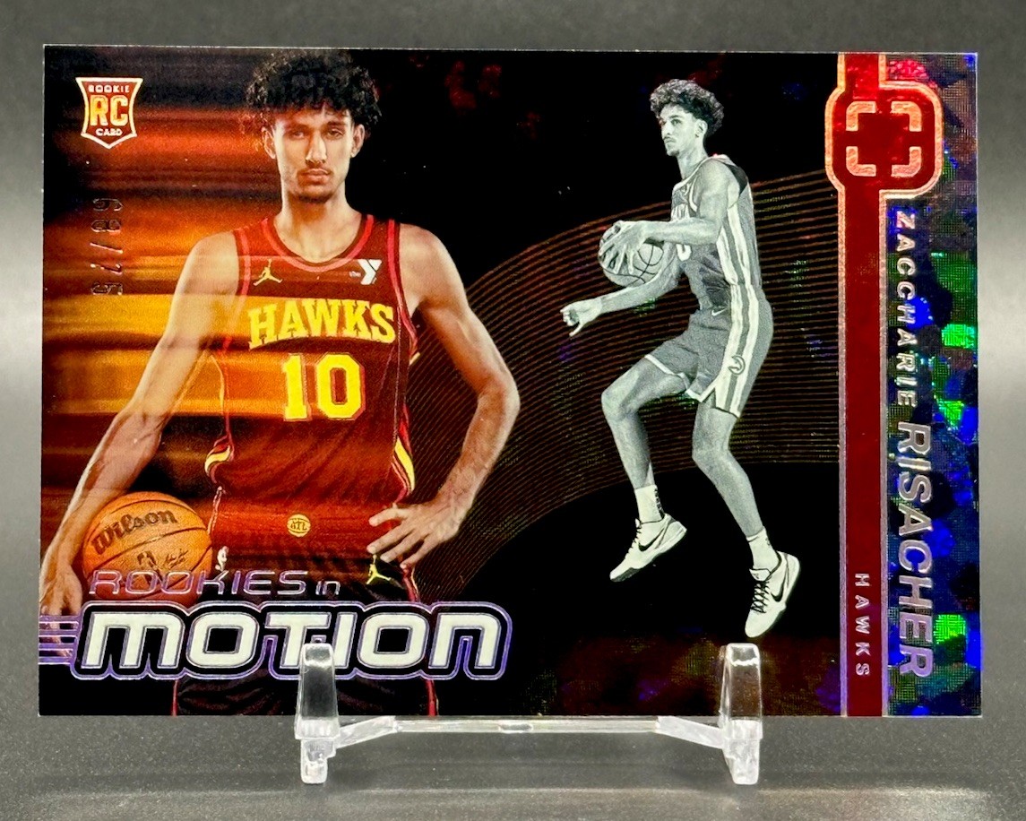 2024-25 Panini Photogenic #4 Zaccharie Risacher Rookies in Motion DIAMOND /75 RC