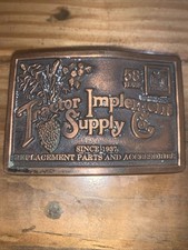 Tractor Implement Supply Co. Vintage Belt Buckle 1995 Copper Color TISCO USA