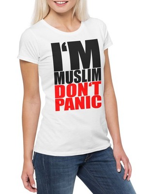 I'm Muslim Don't Panic I Damen T-Shirt Islam Moslem Religion Türkei Istanbul