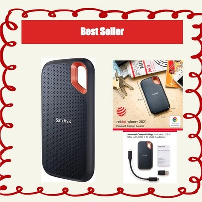 SanDisk Extreme Portable SSD 1TB - USB-C, 1050MB/s, IP65