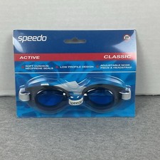 Speedo Blue Classic Swim Goggles Brand New Sealed In Package UV Protect