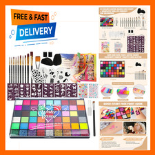 54 Color Face Painting Kit for Kids, Non Toxic Water Based Face Paint Set with