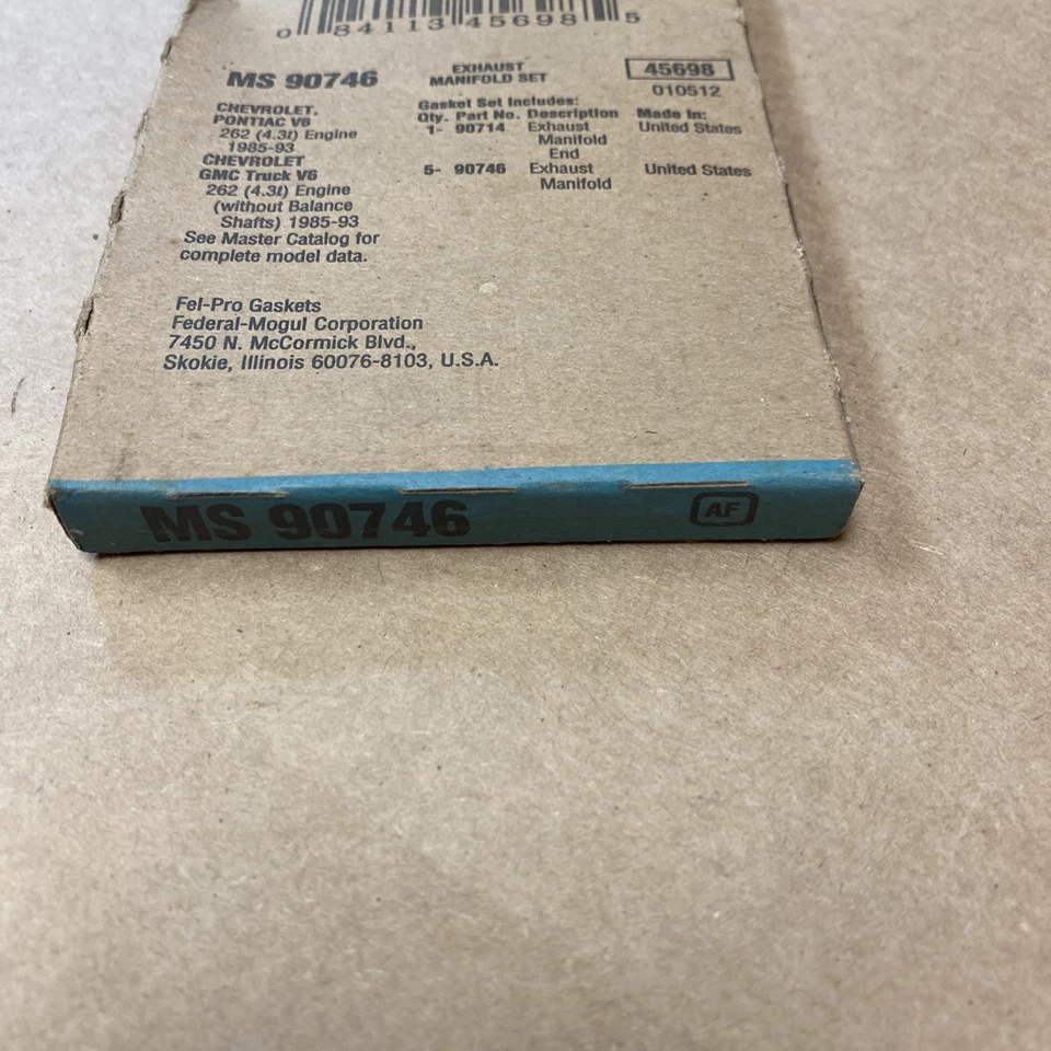 Conjunto de junta coletora de escape NOS Fel-pro MS90746! F+S! - Imagem 2 de 4