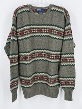 Vintage POLO Ralph Lauren 100 Wool Hand Knit Sweater Size Large
