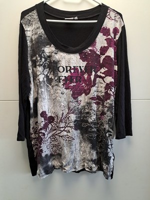 Damen Bluse Laura T. Farbe Schwarz Mit Motiv und Pailletten Größe 50 Gebraucht