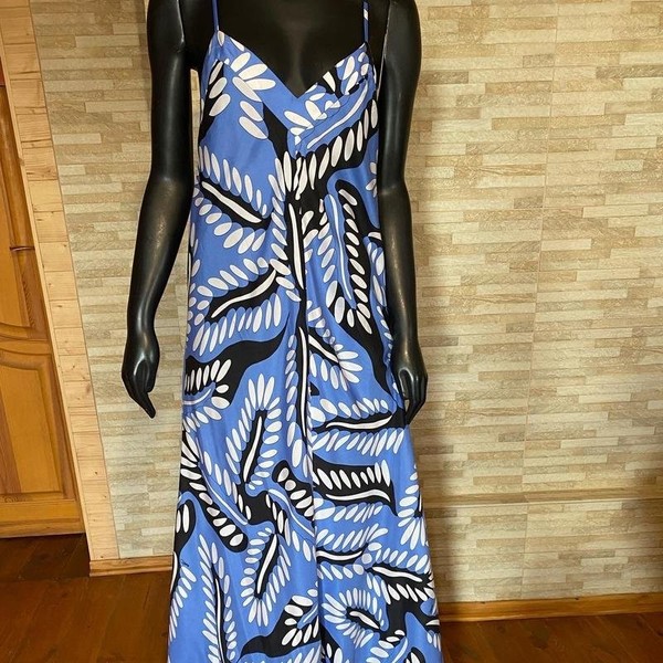 Women Diane Von Furstenberg Dress Blue Silk 40