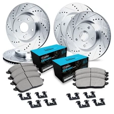 For Mercedes-Benz 400E 92 Brake Kit eLINE Series Drilled & Slotted Front & Rear