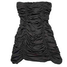Y2K Twenty One Forever 21 Womens Size L Ruched Black Mini Strapless Dress