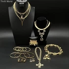 Vintage Gold Tone Costume Jewelry Lot Necklaces Bracelets Earrings 25+ Pcs