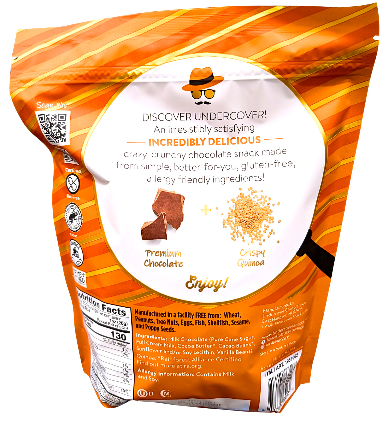 Undercover Milk Chocolate Quinoa Crisps 15.3 Ounce EXP 11/2026