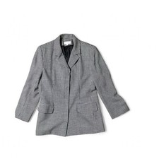 Vintage 10 M Women Brooks Brothers Black White Houndstooth Blazer Wool