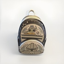 Image of Mandalorian Grogu Loungefly Mini Backpack Star Wars Baby Yoda Disney Parks New🔥