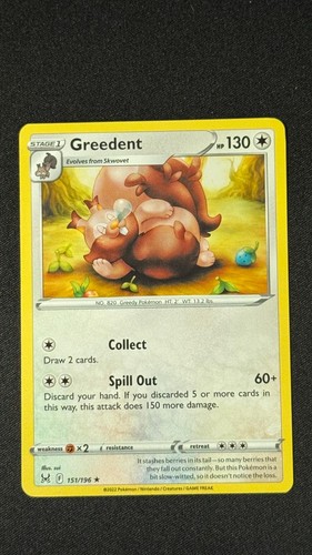 Greedent 151/196 Rare Lost Origin Pokemon NM/M