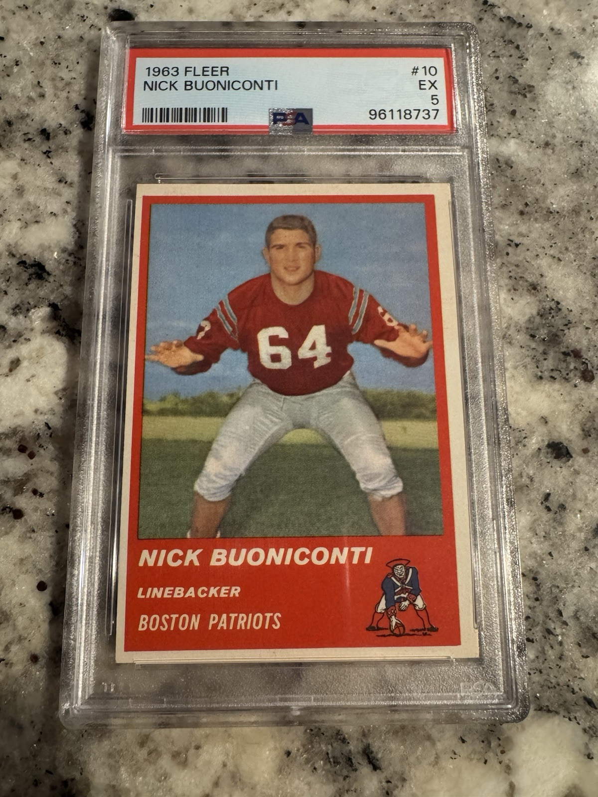 PSA 5 1963 FLEER NICK BUONICONTI #10 EX HOF RC SUPER LOOKING ROOKIE