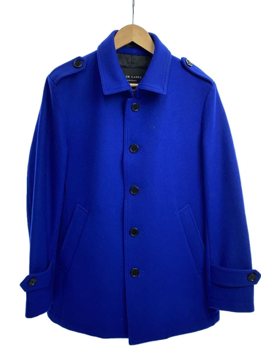 ALTRA BURBERRY BLACK LABEL altro cappotto M lana blu tinta unita macchie e