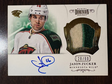 2012-13 Panini Dominion Jason Zucker Rookie Patches Autographs 28/60 (#12)