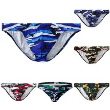 Middle Waist Camo Shorts Underwear Briefs for Men Printed Sports Panties