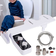 Bidet Fresh Water Spray Kit Non Electric Toilet Seat Attachment Hot Cold Wash US