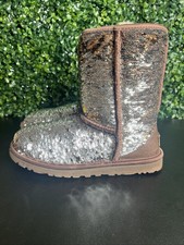 UGG Classic Short Sequin Sparkle Brown Sz 5 Boots