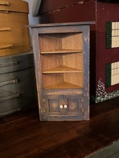 CJ's Dollhouse Artisan Signed Corner Cupboard~1:12 ~1990~Nice