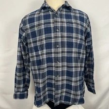 RedHead Men's Large Flannel Shirt long sleeved button up L Navy blue