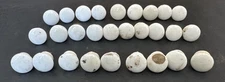 DS-243 TWENTY EIGHT (28) Salvaged Small Antique Porcelain Ceramic Knobs Drawer