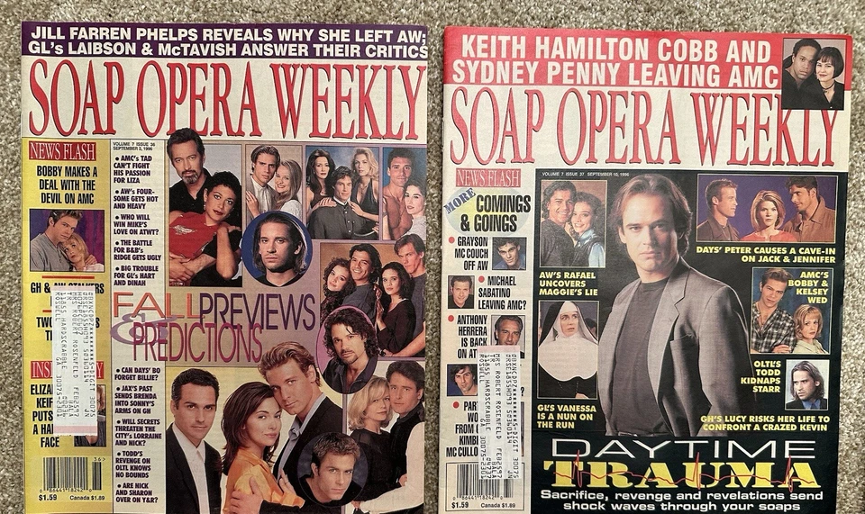 8 Vintage Magazines-Soap Opera Weekly 1996 Very Good to Excellent Condition - Image 2 of 4