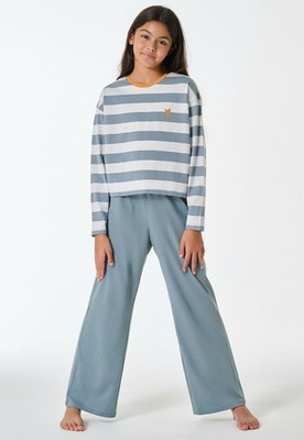 SCHIESSER Mädchen Pyjama HERZCHEN S M L 152 164 176 100% Organic CO Schlafanzug