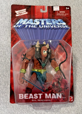 2001 Beast Man Evil Henchman Masters of the Universe MOTU with Sticker 54916 New