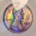 1971 Lincoln Steel Wheat Cent Penny Rainbow Toned NGC MS64