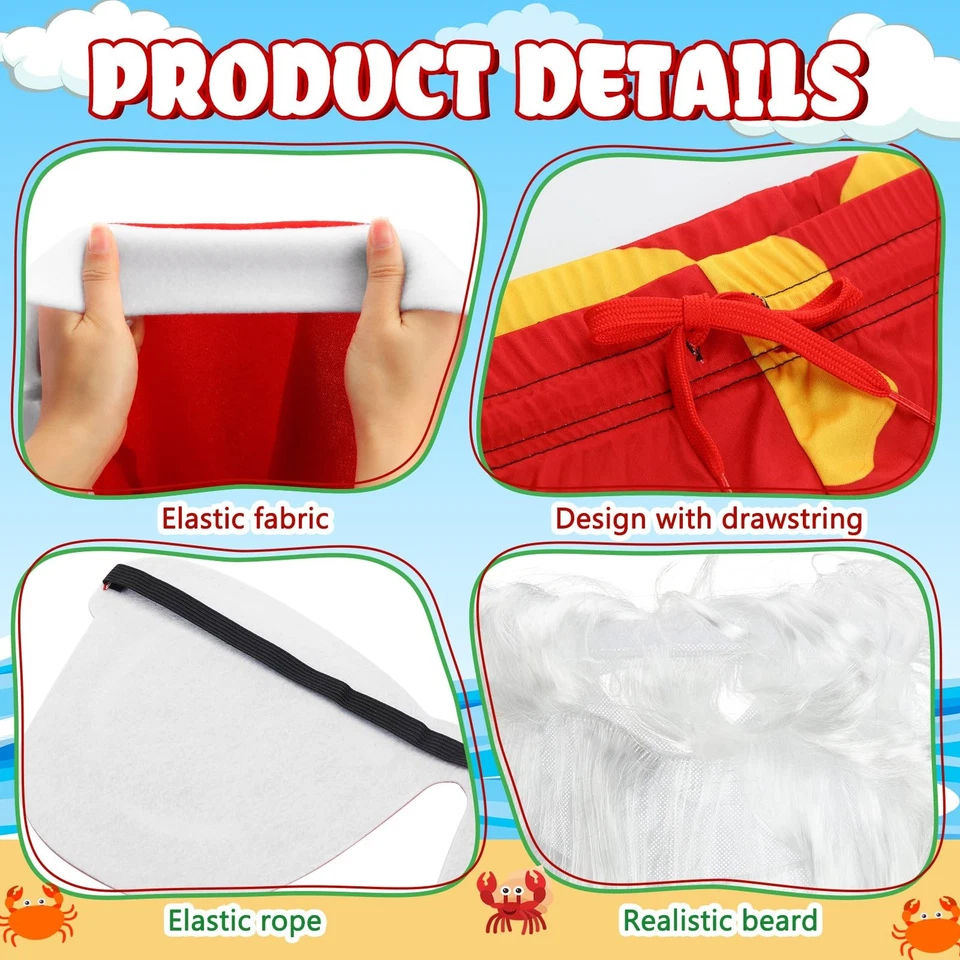 5件装7月12英尺圣诞节骨架服装套装包括圣诞老人帽子 — 第 4/4 张图片