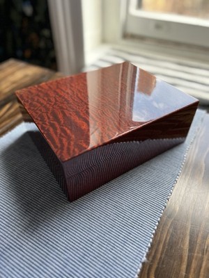 Nat Sherman NYC 5th Ave Burl Wood Cigar Tobacco Humidor