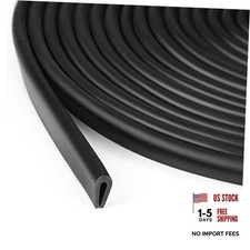 Rubber U Channel Edge Trim, Door Seal Strip, Fits Edge up to 1/16 20 Feet Black