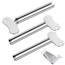3 PCS Toothpaste Squeezer, Silver Stainless Steels Metal Tube Squeezer Keys S...