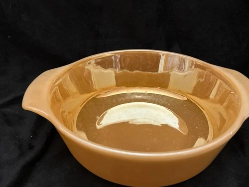 Vtg Fire-King Peach Luster Casserole Baking Dish 1.5 Qt Anchor Hocking Ovenware