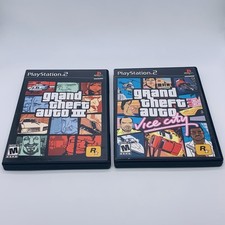 Lotto 2 Grand Theft Auto III 3 e Vice City PS2 Black Label - senza manuale testato