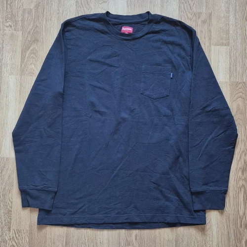 Tee shirt Supreme manches longues poche bleu marine XL
