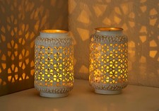 LED BatterieWindlicht im orientalischen Design mit faszinierendem Schattenspiel 