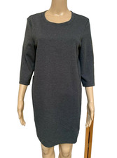 Women's Old Navy Gray Ribbed Sheath 3/4 Length Sleeves Pullover Dress -S P CH