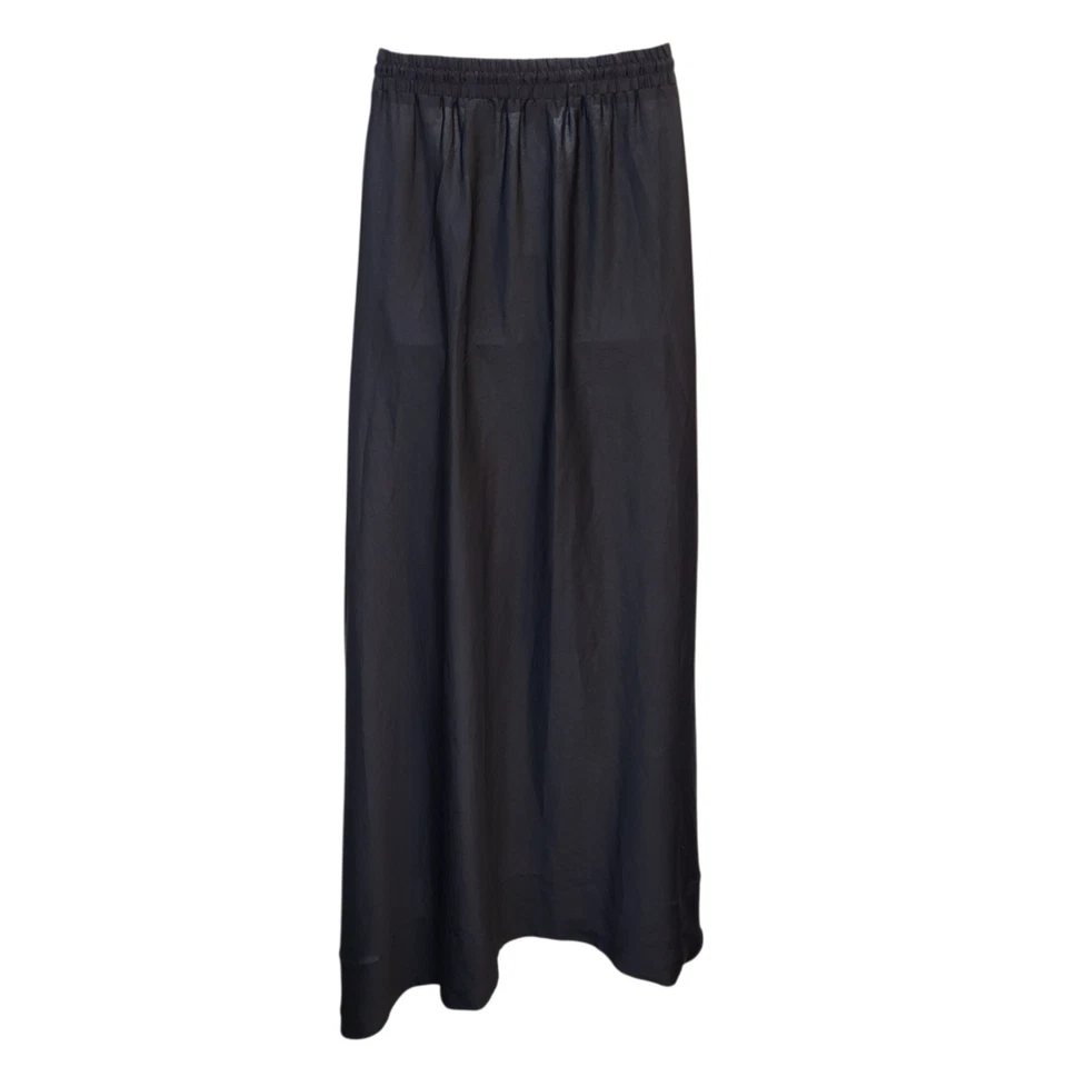 H & M Concious Collection Diagonal Tiered Maxi Skirt Black Uk Size XS - Image 2 of 4