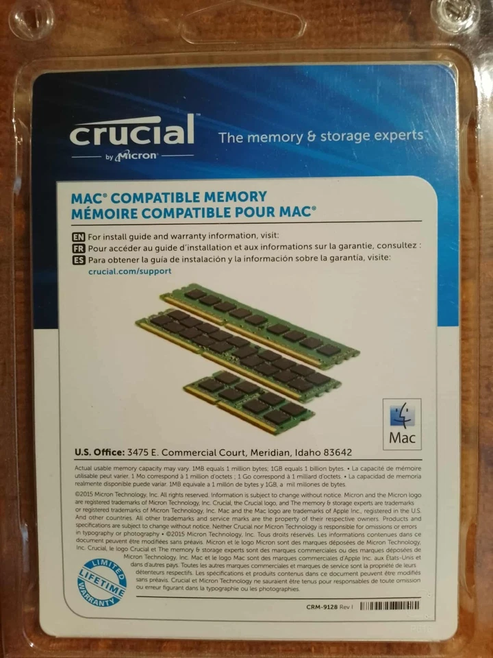Crucial by Micron Macbook Pro Compatible Memory 2 X 2GB DDR3 CRM-9128 NEW - Image 3 of 3