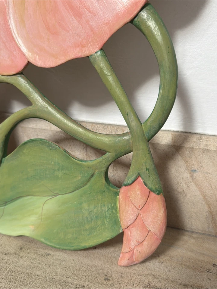 Lucato Vintage Hecho a Mano Flor Espejo Marco de Madera Decoración de Pared Cottagecore Foto 3 de 4