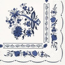 20 Servietten Zwiebelmuster Muster Porzellan Typisch  Blau Weiß Deko 33x33cm