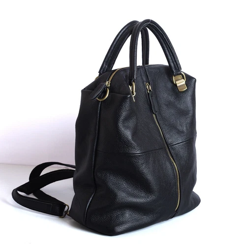 Rindsleder Neu Designer Rucksack Damen Schwarz Leder Handtaschen Reisetasche - Bild 4 von 13