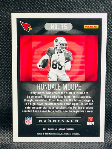 2021 Panini Illusions Football - RONDALE MOORE RC #75 - ROOKIE CARD - CARDINALS - Picture 2 of 2