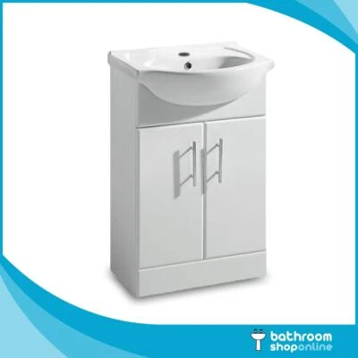 BATHROOM SHOP ONLINE Gloss White 650mm Bathroom Vanity Unit and Basin Bathroom Furniture
