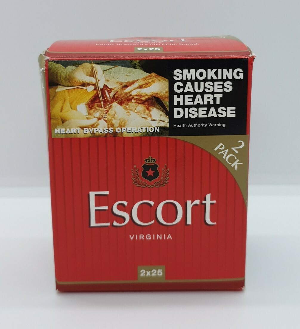 ESCORT RED VIRGINIA 2 PACK 25's Vintage Tobacco EMPTY CIGARETTE BOX