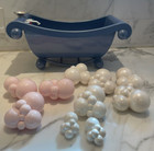 AMERICAN GIRL Blue 18” Doll Bathtub Plus Lot Of 10 Plastic Bubbles VGUC — photo 1