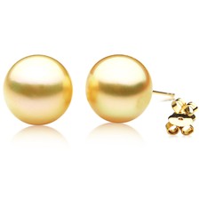 12 mm AAA Golden South Sea Vintage pearl earrings Pacific Pearls® Birthday gifts