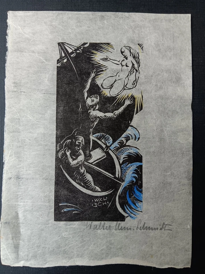 Walter Clemens Schmidt Holzschnitt 1922 signiert Expressionismus - Bild 2 von 4